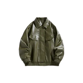 Fashionable Simple Leather Jacket