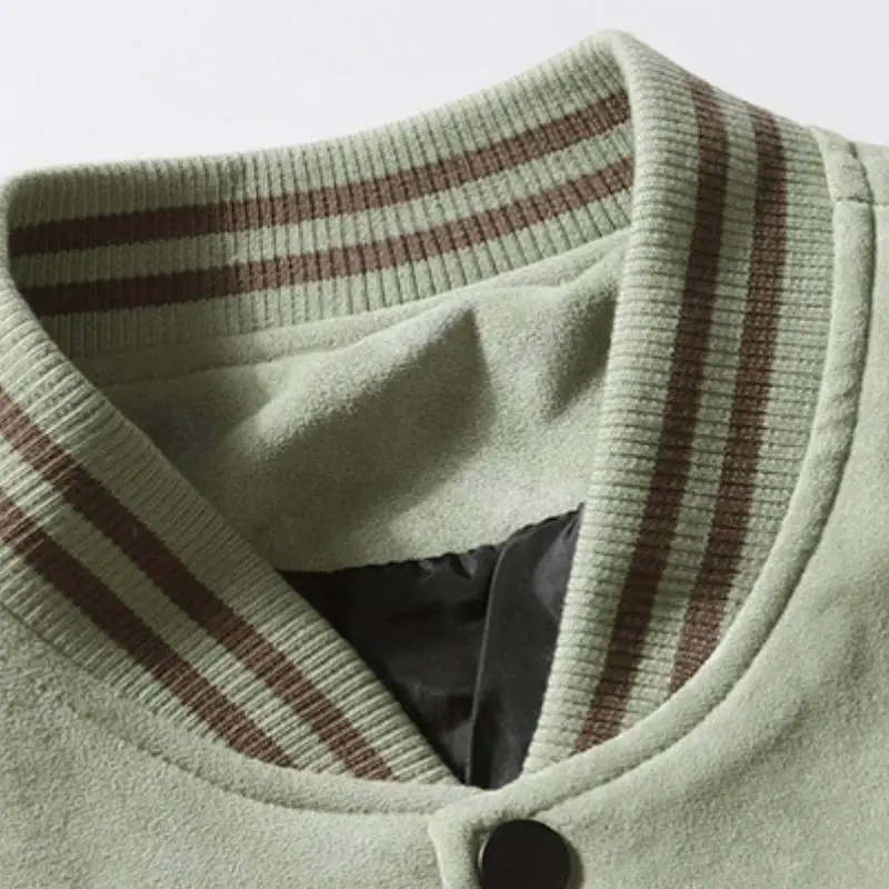 Retro Casual Corduroy Baseball Jersey-2