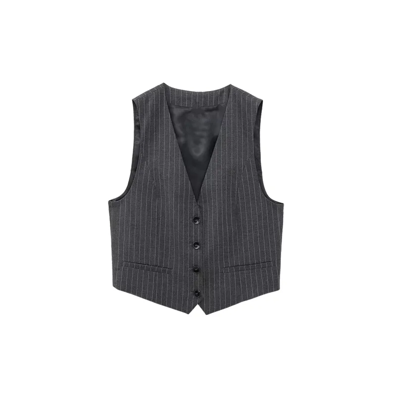 Fashionable Striped Polyester Vest Women-0