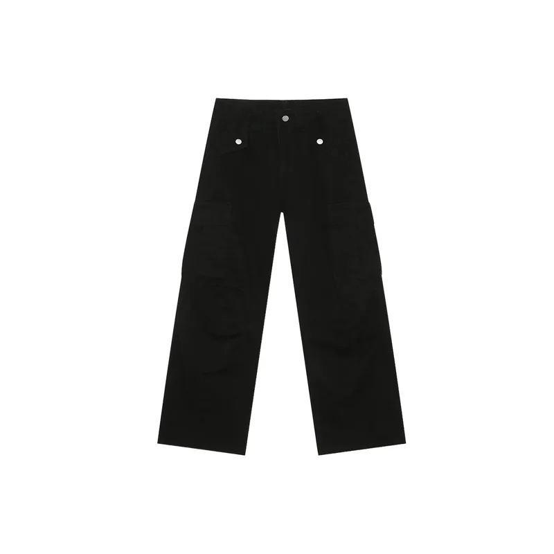 Retro Loose Cotton Cargo Pants-3