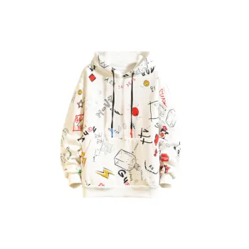Casual Ins Loose Full Print Long Sleeve Hoodie