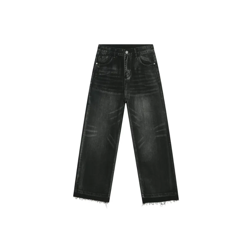 Casual Fashionable Straight Leg Jeans-0