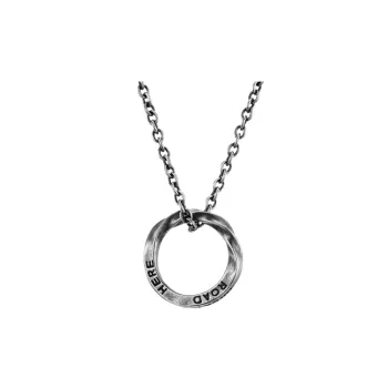 Titanium Steel Mobius Ring Loop Necklace