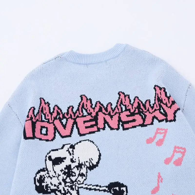 Funky Retro Loose Sweater-5