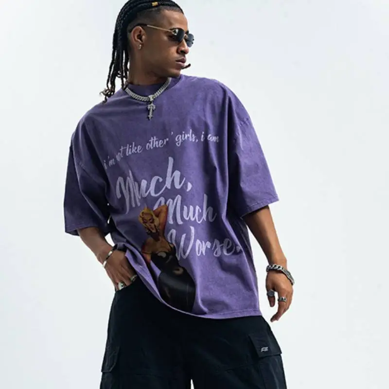Simple Letter Print T Shirt-9