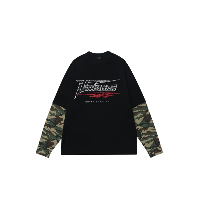 Spliced Camouflage T Shirt-3