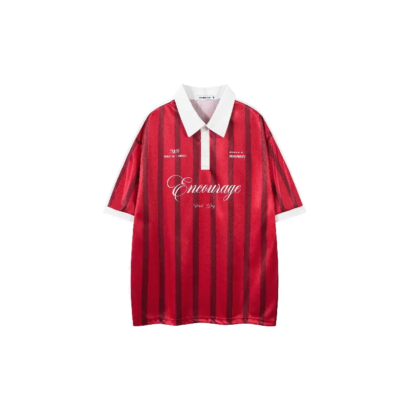 Fashionable Striped Blended Synthetic Fabrics Polo-2