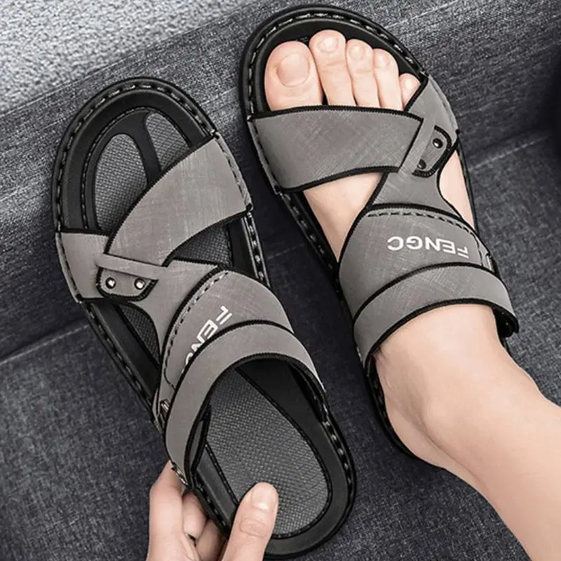Simple Plain Beach Sandals-3