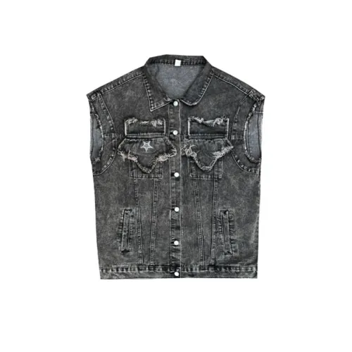 Vibe Rust Loose Design Denim Vest