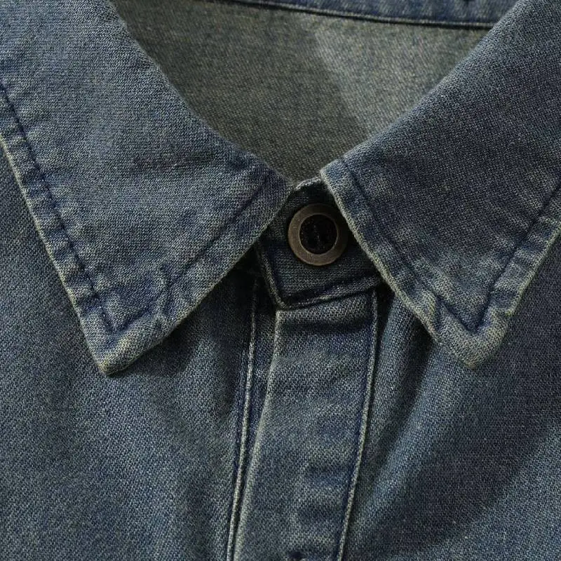 Retro Loose Denim Shirt Unisex-2