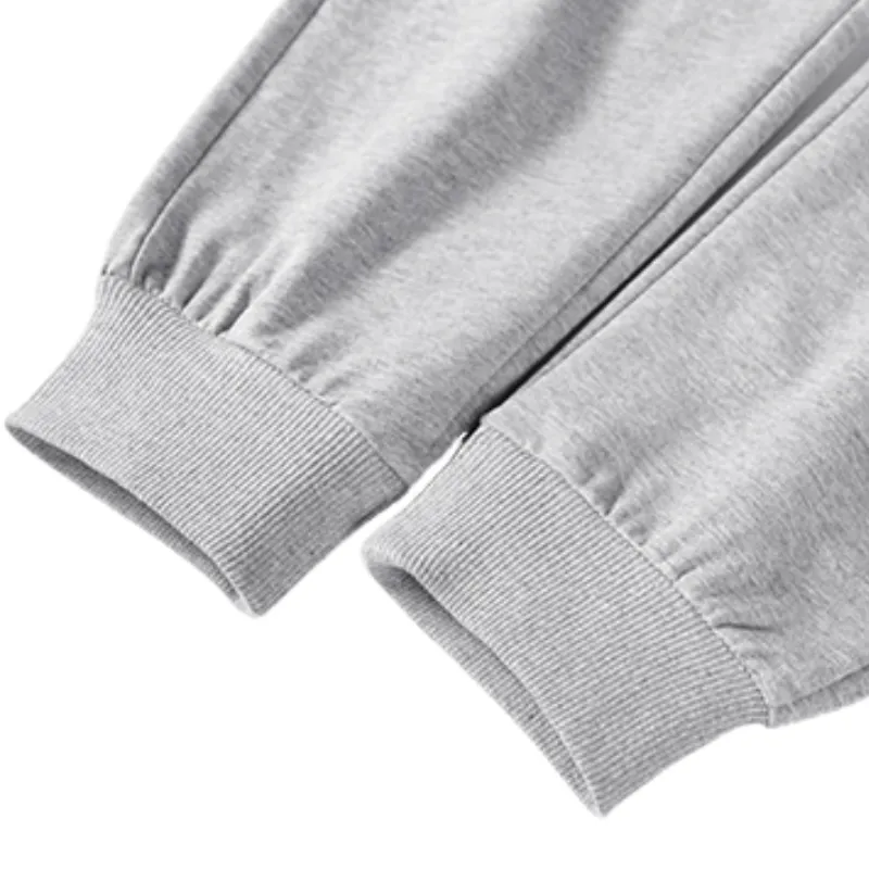 Plain Loose Cotton Blended Fabric Casual Pants Unisex-13