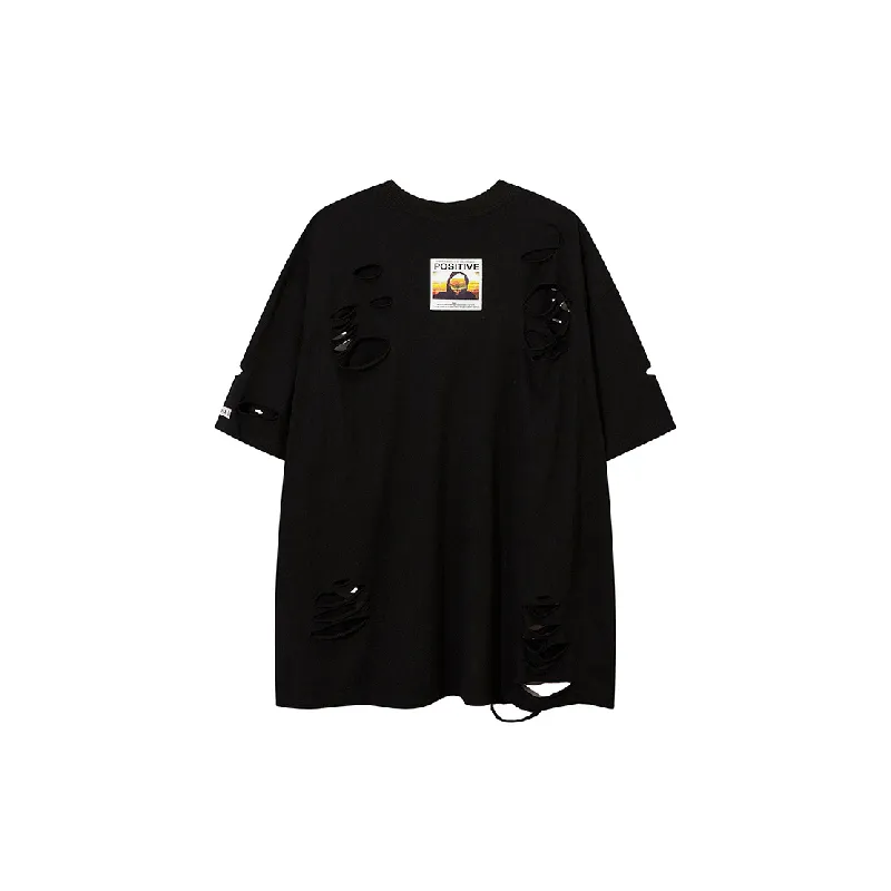 Street Ripped Cotton T Shirt-1