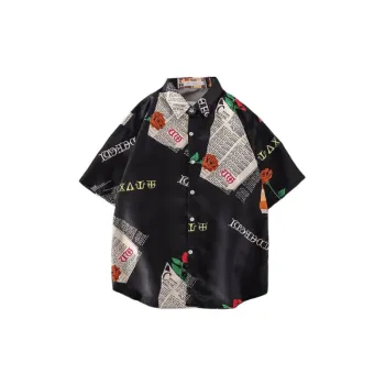 Newspaper Print Short Sleeved T Shirt
