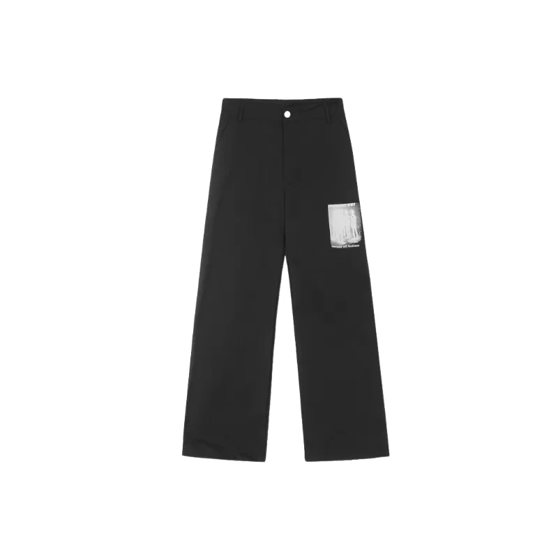 Fashionable Straight Leg Polyester Casual Pants-0