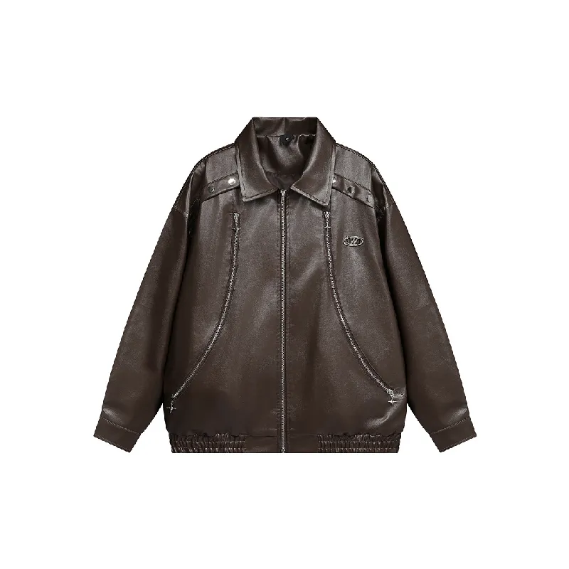 Street Fashion Leather Jacket-4