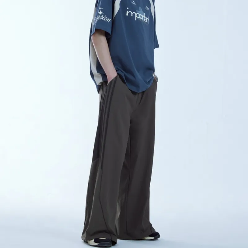Basics Contrast Color Nylon Casual Pants-7