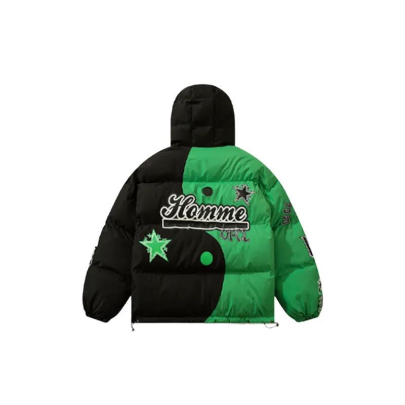 Fashion Brand Street Fashion Contrast Color Large Cotton padded Jacket-1