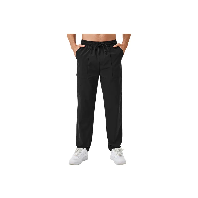 Loose Basics Nylon Sports Pants-2