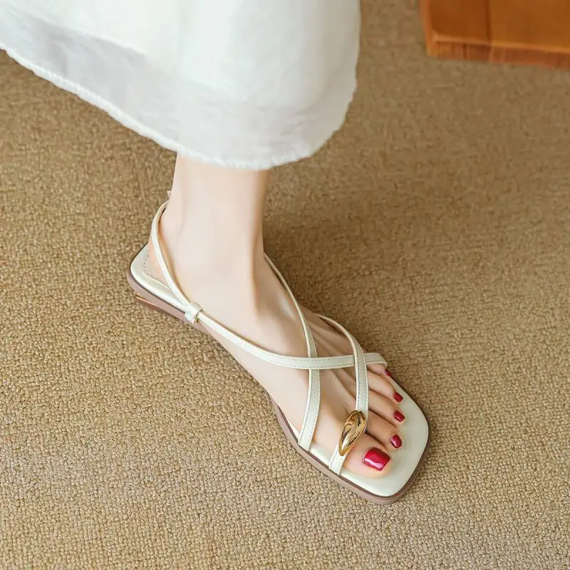 Casual Plain Roman Sandals-10
