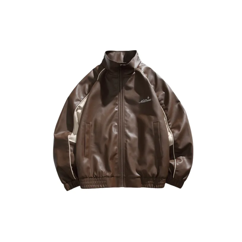 Retro Loose PU Leather Jacket-2