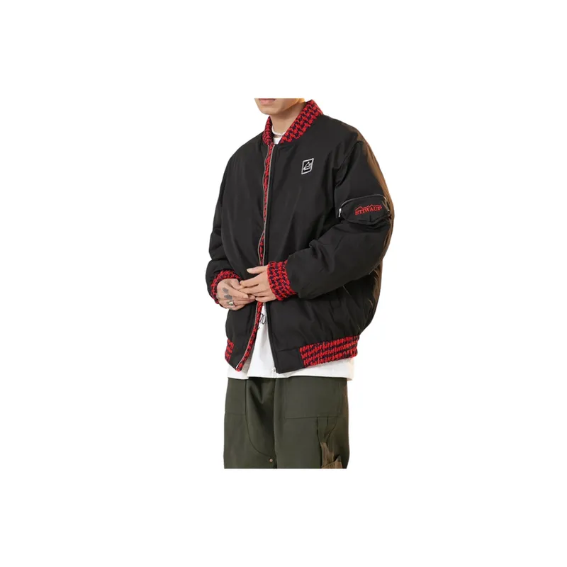 Retro Houndstooth Stitching Trendy Aviator Jacket-7
