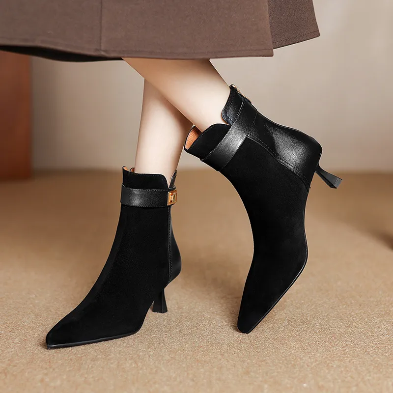 Simple Plain Ankle Boots-4