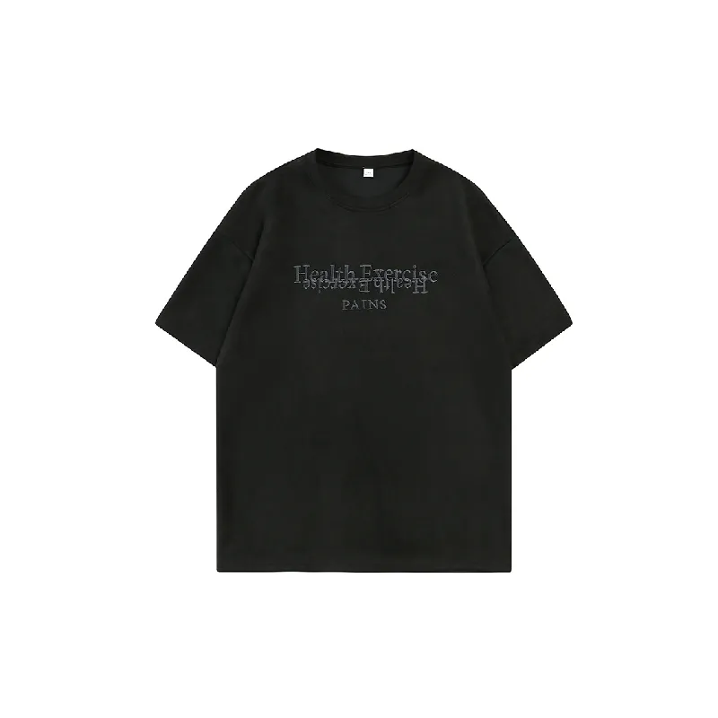 Plain Letter Polyester T Shirt-10