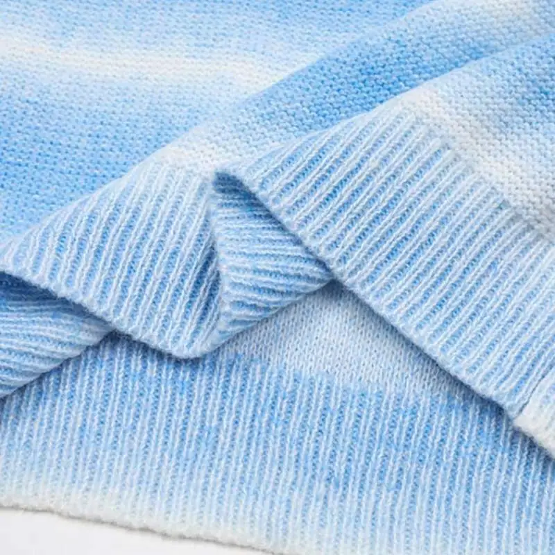 Retro Contrast Color Blended Synthetic Fabrics Sweater-5