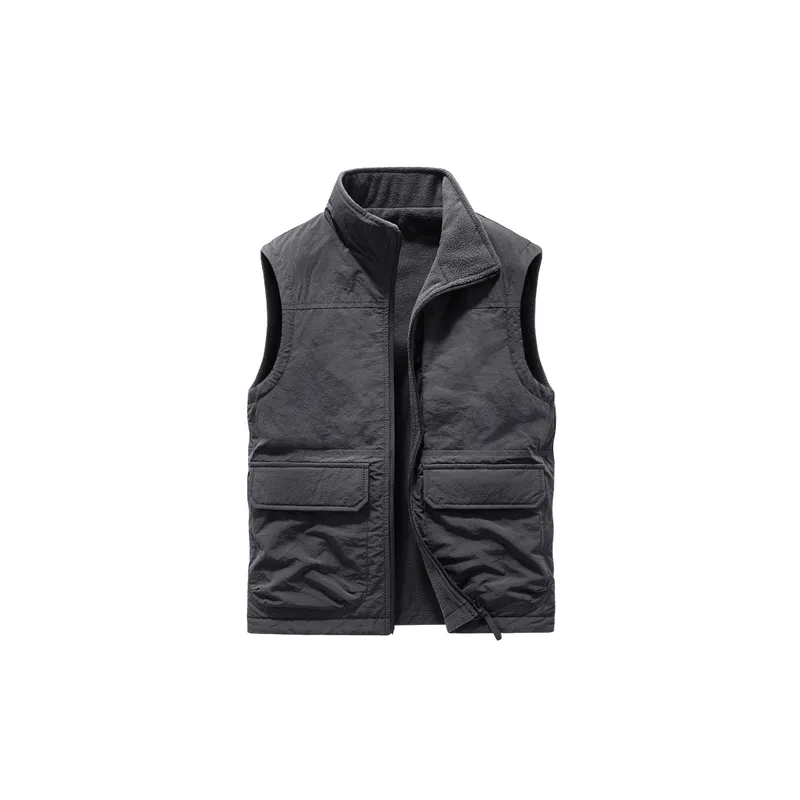 Casual Warming Cotton Blended Fabric Vest-0