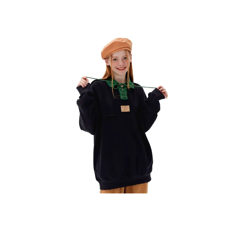 Polo Collar Sweatshirt-3