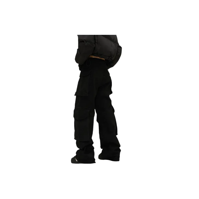 Retro Loose Polyester Cargo Pants-3