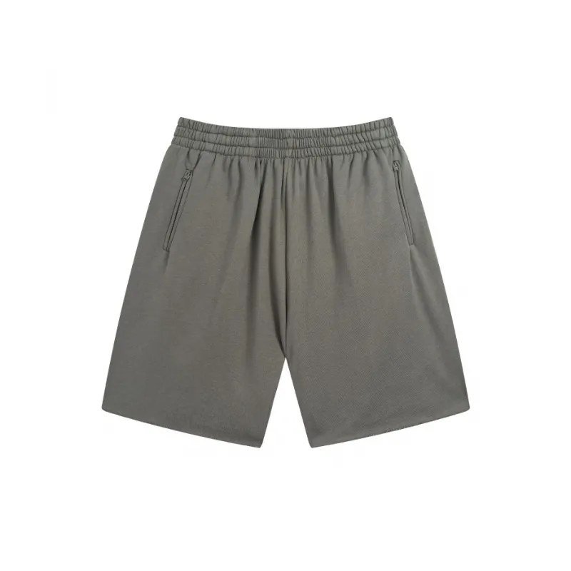 Heavy Solid Color Plus Size Loose Sports Shorts-4