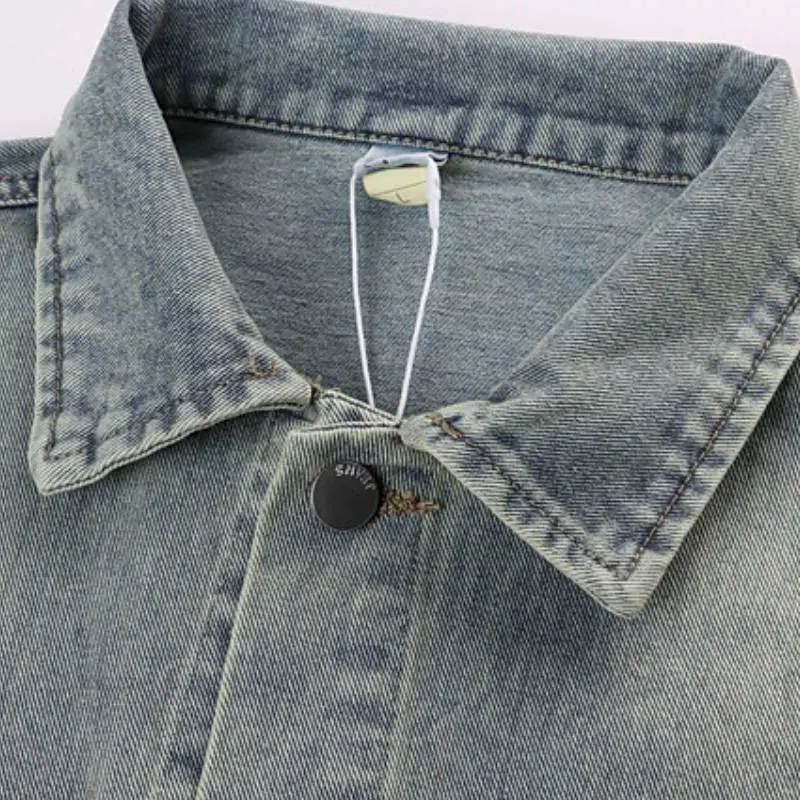 Fashion Washed Denim Jacket-2