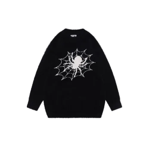 Ins Style Niche Creative Spider Jacquard Knitted Sweater