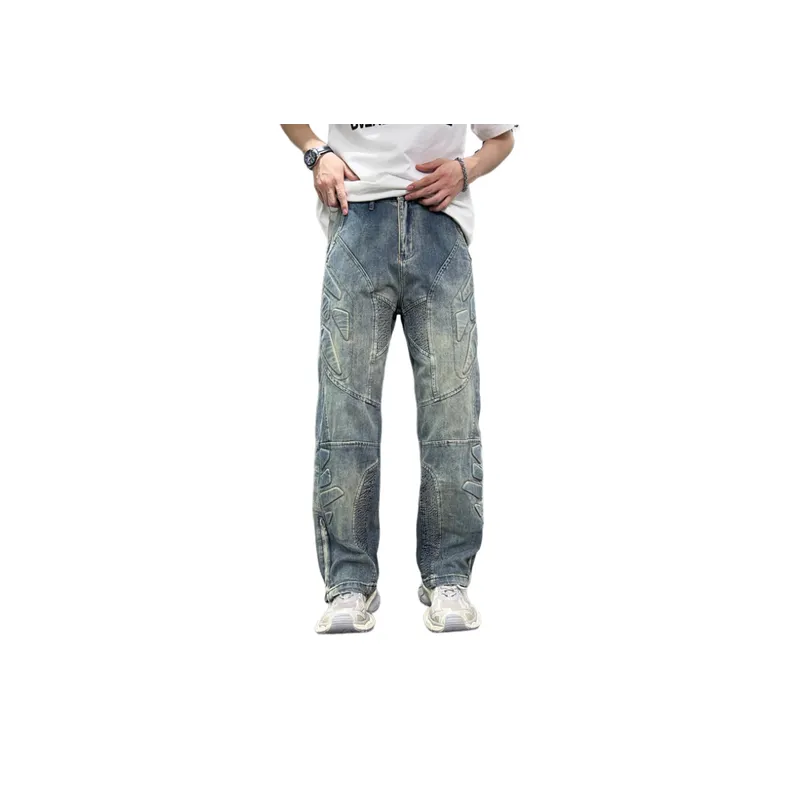 Trendy Printed Wide Leg Jeans-0