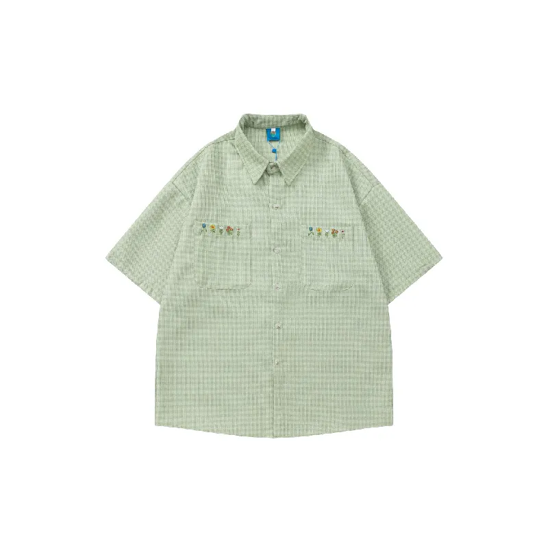 Funky Plaid Cotton Shirt Unisex-4