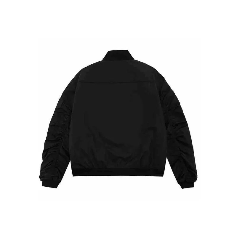 Trendy Cool Retro Embroidered Design Sense Slim Look Zipper Jacket-1