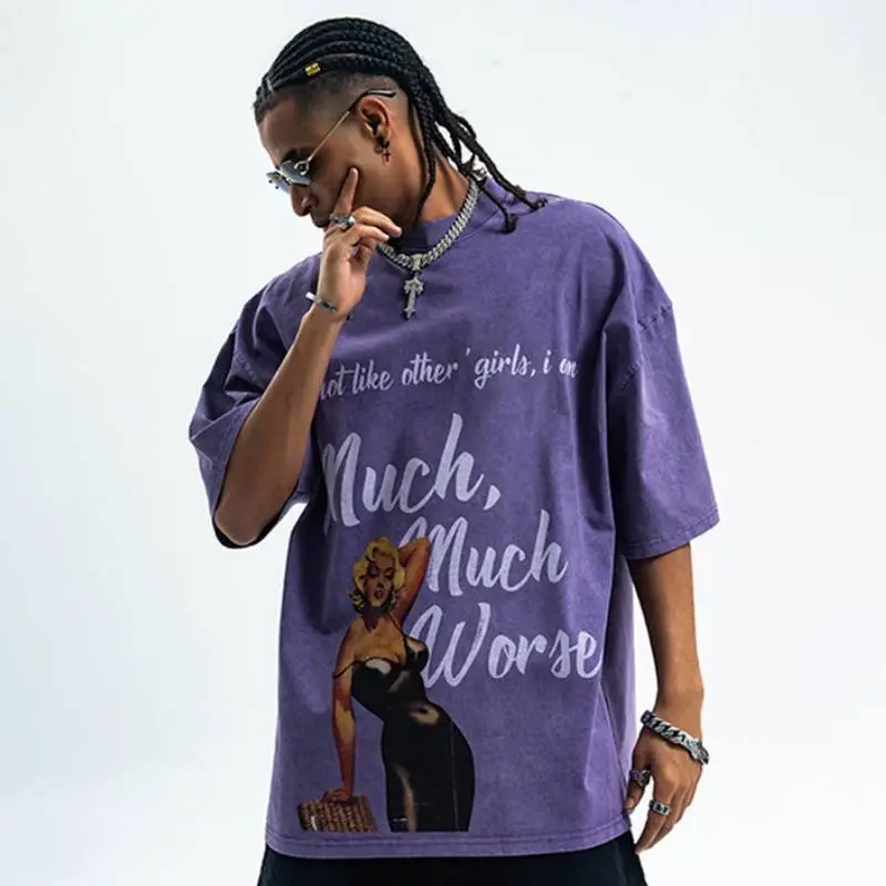 Simple Letter Print T Shirt-8