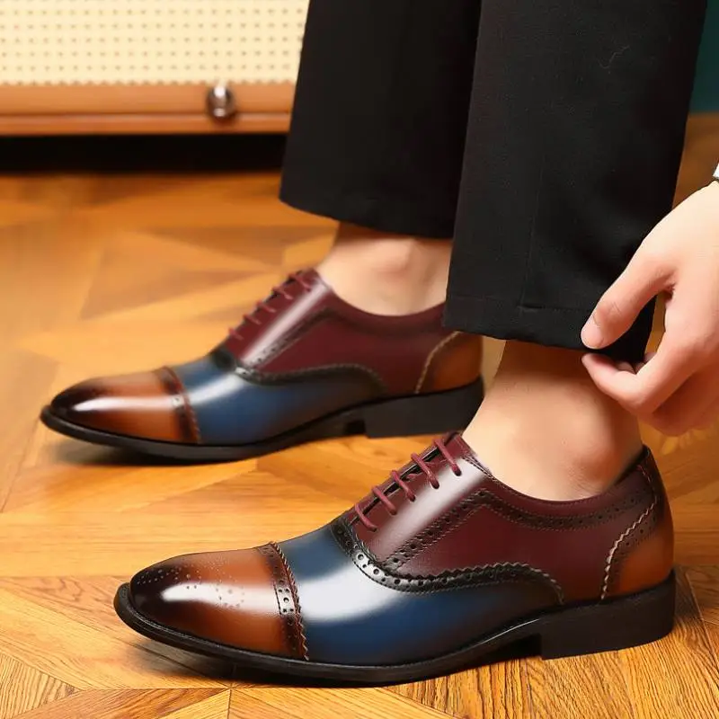 Business Contrast Color Dress Shoes-7