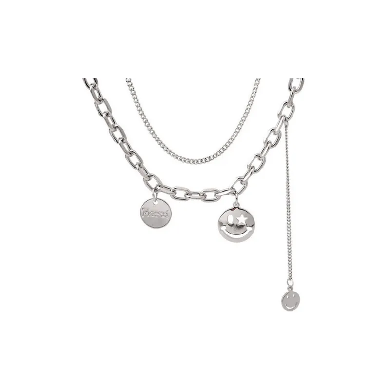 Smiley Face Pendant Necklace-0