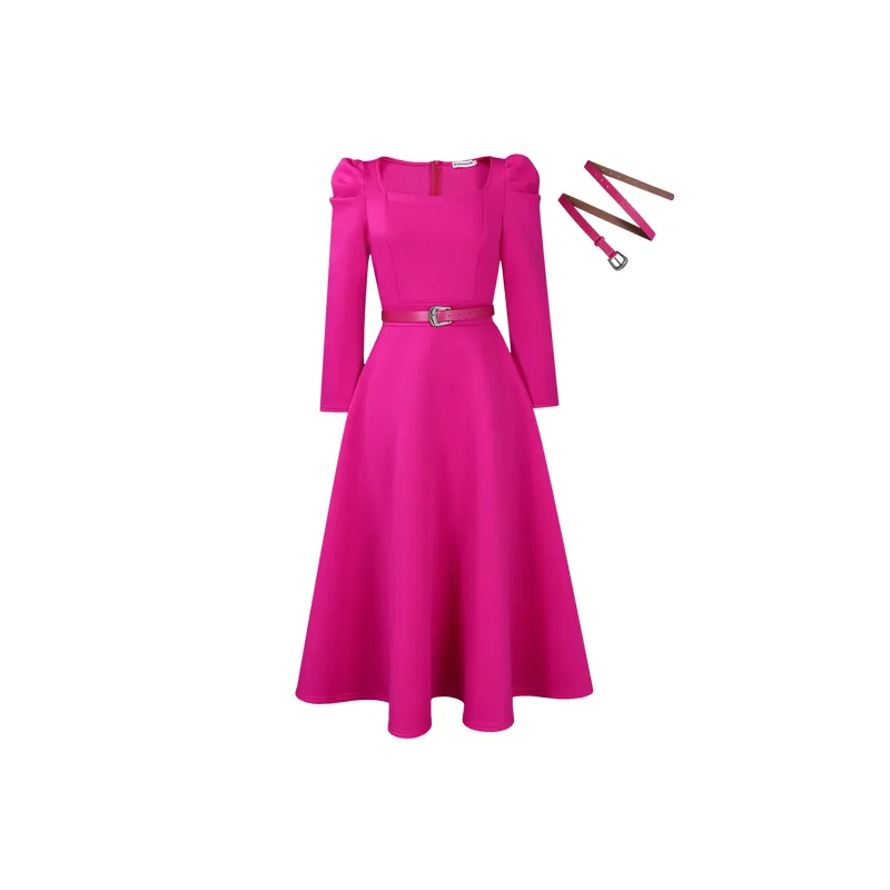 Casual Loose Polyester Dress Women-6