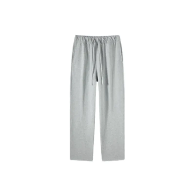 Simple Plain Cotton Casual Pants Unisex-3