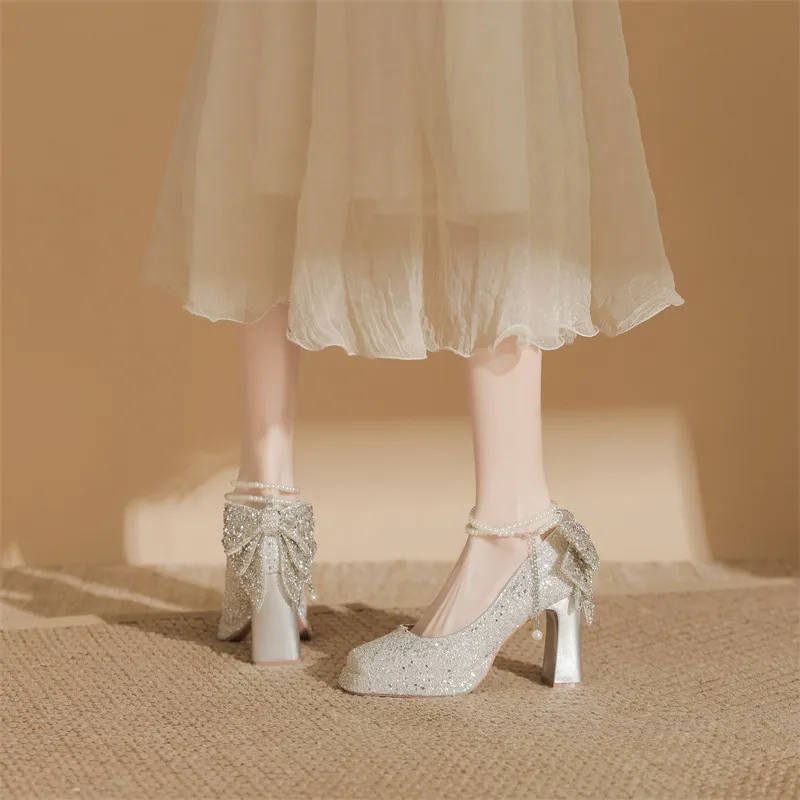 Basics Rhinestone High Heels-5
