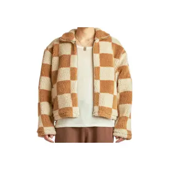 Cross border New Imitation Lamb Wool Trendy Checkered Jacket