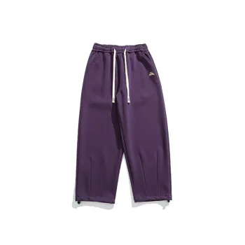 Solid Color Basic Embroidered Casual Pants