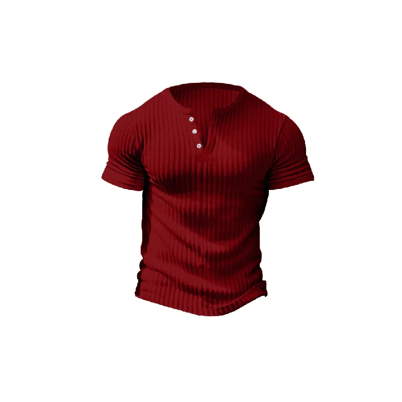 Casual Plain Blended Synthetic Fabrics T Shirt-0