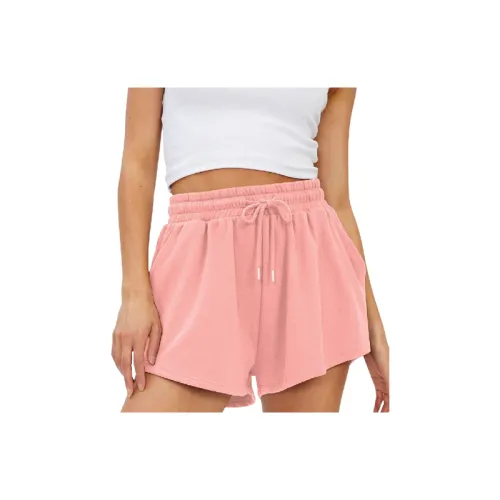 Casual Plain Polyester Sports Shorts Women