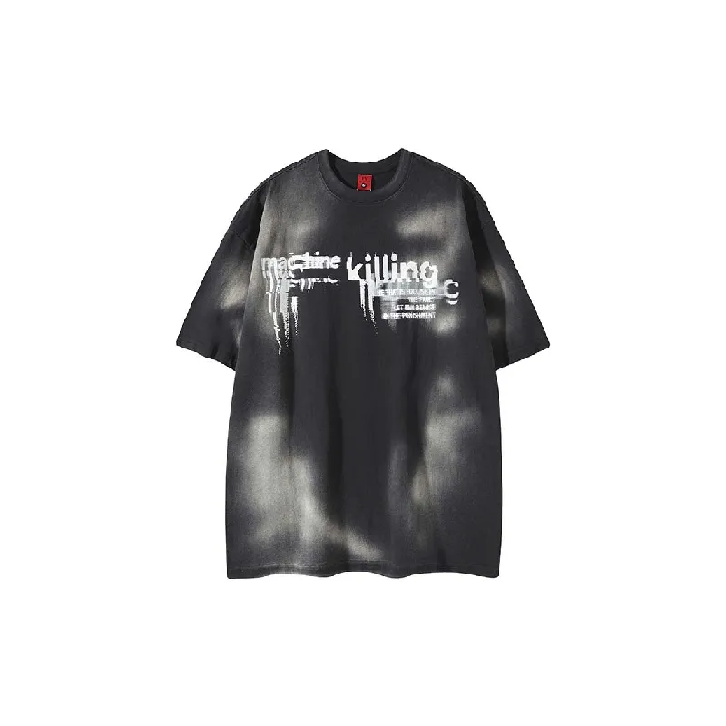 Fashionable Loose Cotton Blended Fabric T Shirt-4