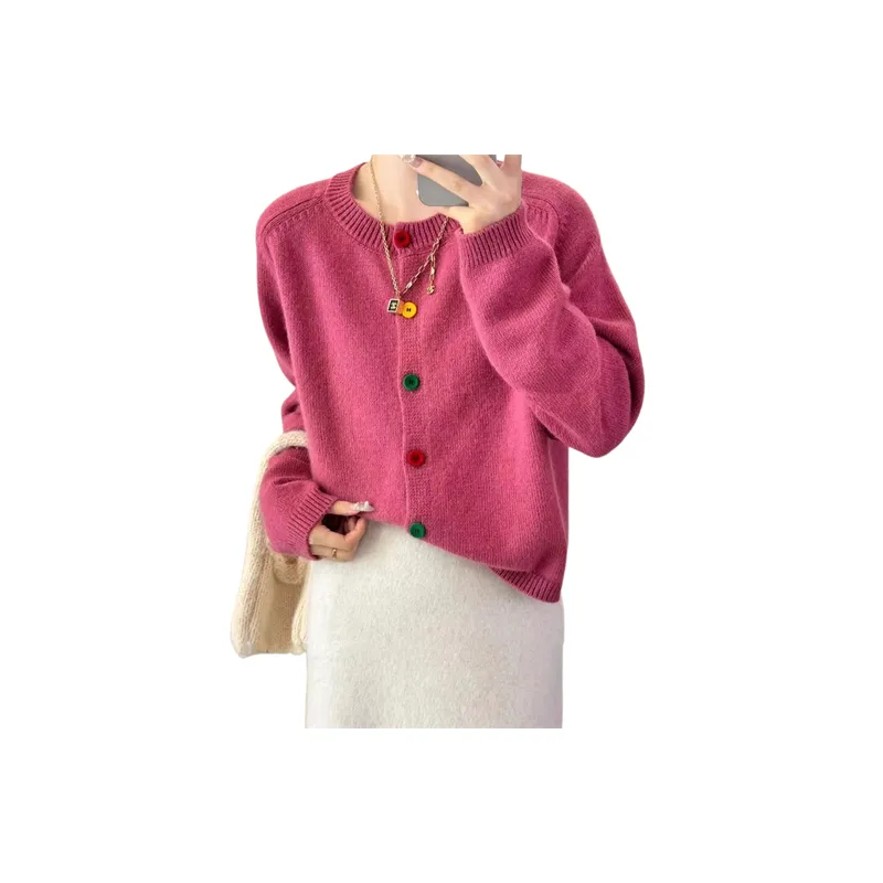 Plain Loose Sweater Women-0