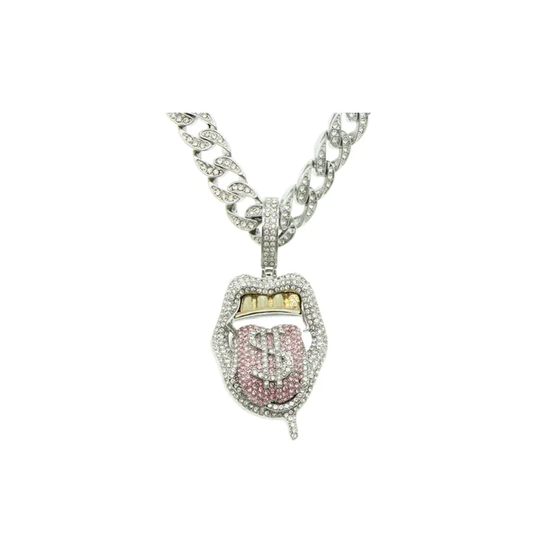 Full Diamond Three Dimensional Pendant Necklace-0